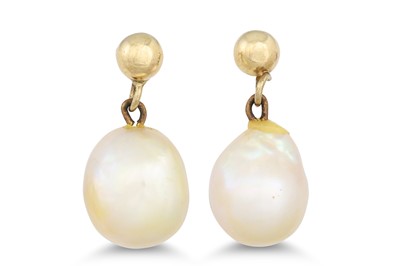Lot 69 - A PAIR OF BAROQUE CULTURED PEARL EARRINGS,...