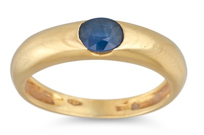Lot 97 - A SAPPHIRE RING, mounted in 18ct gold. SIze: L