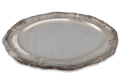 Lot 398 - AN ANTIQUE FRENCH SILVER MINERVA OVAL DISH,...
