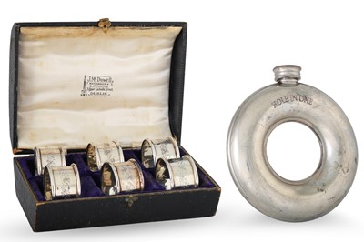 Lot 424 - A SET OF SIX SILVER NAPKIN RINGS, Birmingham...