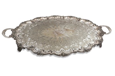 Lot 430 - A LATE VICTORIAN LARGE SILVER PLATED TWIN...