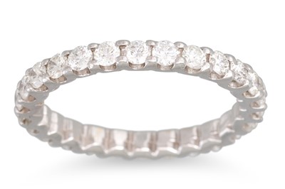 Lot 232 - A DIAMOND FULL BANDED ETERNITY RING, mounted...