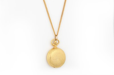 Lot 152 - A GOLD PLATED WALTHAM WATCH PENDANT, on a chain