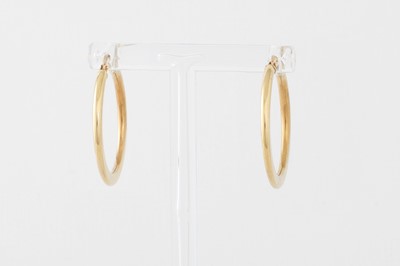 Lot 156 - A PAIR OF 9CT GOLD HOOP EARRINGS