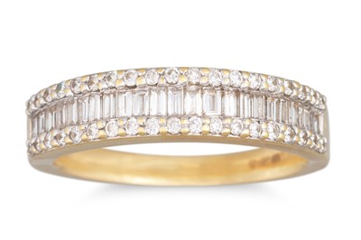 Lot 175 - A DIAMOND TRIPLE ROW RING, mounted in 18ct...