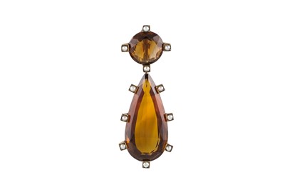 Lot 400 - A MID 20TH CENTURY LARGE SMOKY QUARTZ AND SEED...