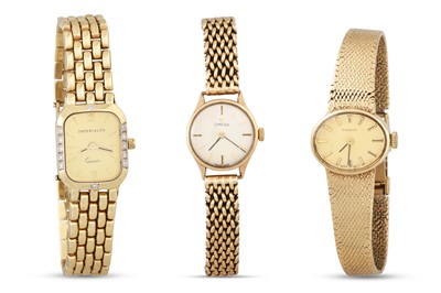 Lot 270 - THREE 9CT GOLD LADY'S WATCHES