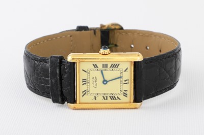 Lot 180 - A LADY'S MUST DE CARTIER WRISTWATCH, (Vermeil...