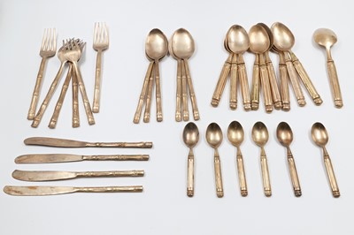 Lot 200 - A SET OF BAMBOO STYLE CUTLERY, (nickel -...