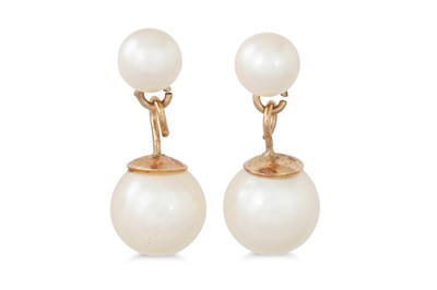 Lot 46 - TWO PAIRS OF PEARL EARRINGS, one cluster and...