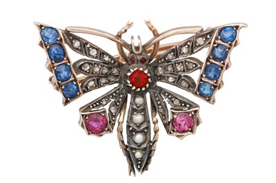 Lot 123 - A VINTAGE DIAMOND, SAPPHIRE, RUBY AND SEED...