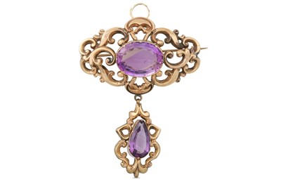 Lot 124 - A LATE 19TH CENTURY ANTIQUE AMETHYST ROCCOCO...