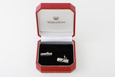 Lot 287 - A PAIR OF SILVER CUFFLINKS, Weir & Sons,...