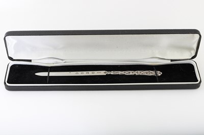 Lot 311 - A MODERN IRISH SILVER LETTER OPENER, by Thomas...