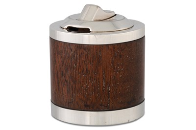 Lot 439 - A VINTAGE SILVER AND WOOD TABLE LIGHTER, by...