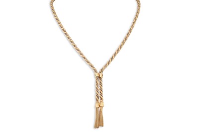 Lot 1 - A 9CT GOLD TWO COLOUR ROPE NECKLACE,...