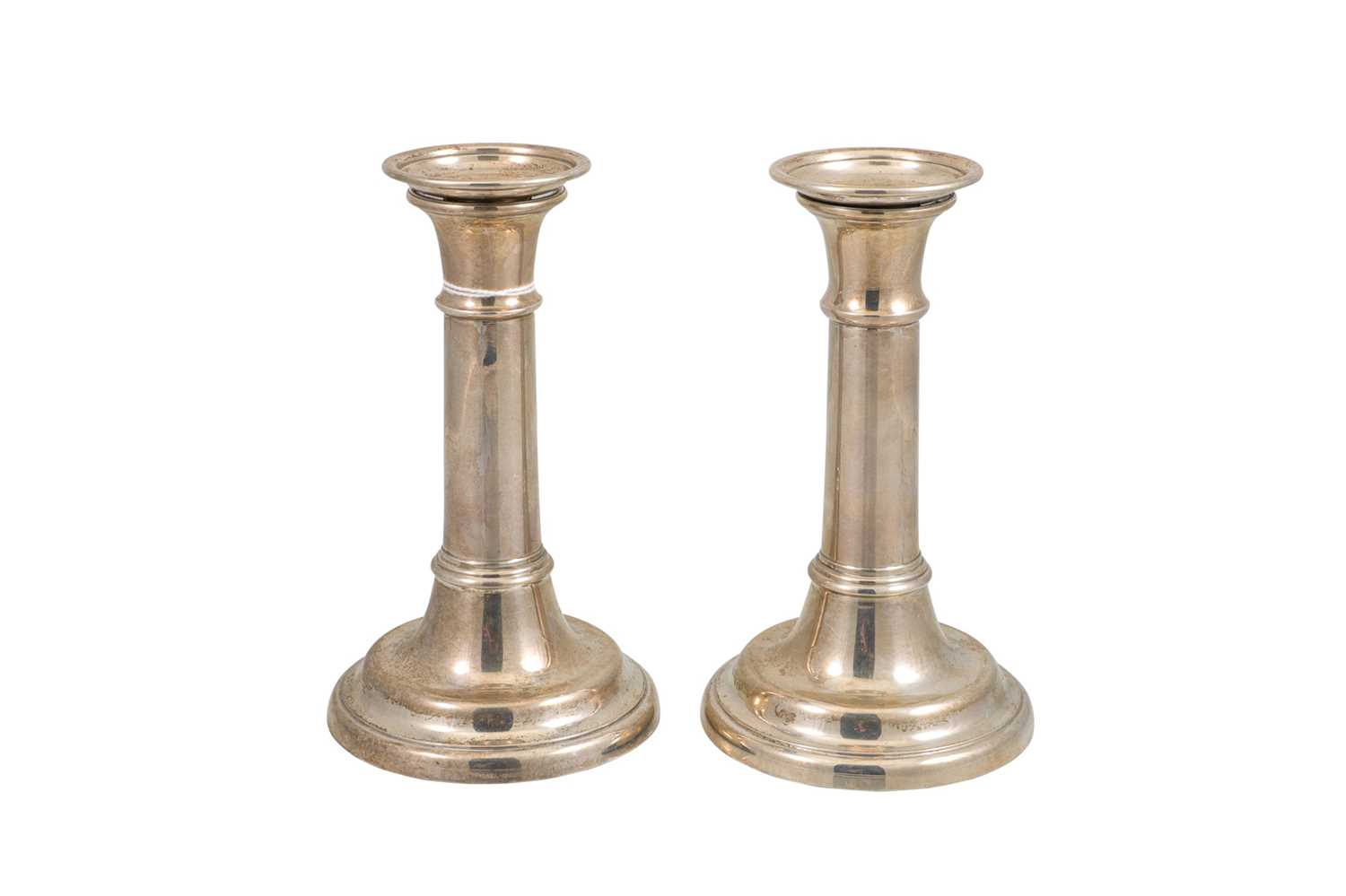 Lot 531 - A PAIR OF MODERN SILVER CANDLE STICKS, of...