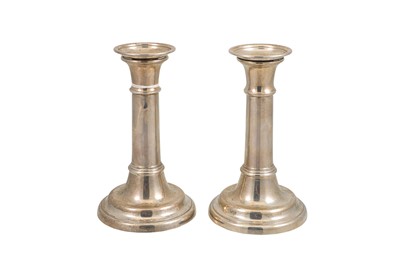 Lot 531 - A PAIR OF MODERN SILVER CANDLE STICKS, of...