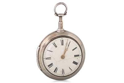 Lot 209 - A GEORGE III IRISH SILVER POCKET WATCH, fusee...