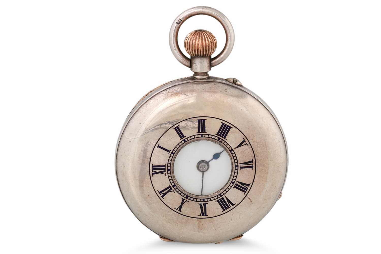 Lot 210 - AN EDWARDIAN SILVER DEMI HUNTER POCKET WATCH,...