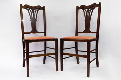 Lot 239 - A PAIR OF VINTAGE BEDROOM CHAIRS, upholstered...