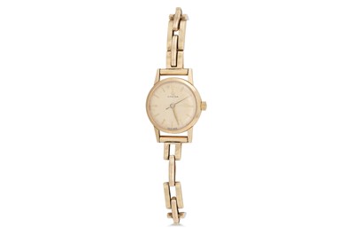 Lot 408 - A 9CT GOLD OMEGA LADY'S WRISTWATCH, cocktail,...