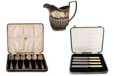 Lot 258 - A SET OF SIX PRE-WAR SILVER TEA SPOONS, by...