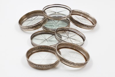 Lot 362 - A COLLECTION OF SILVER PLATED ON CUT GLASS...