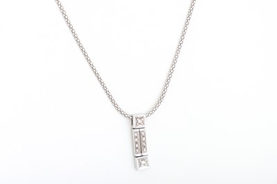 Lot 87 - A DIAMOND PENDANT, mounted in 9ct white gold...