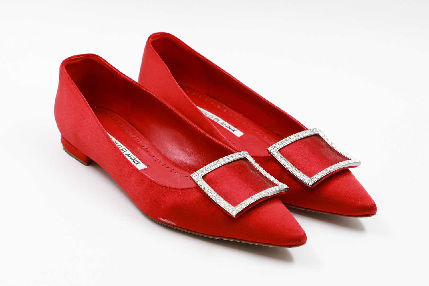 Lot 187 - A PAIR OF MANOLO BLANIK FLAT SHOES, EU size 36