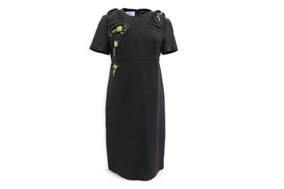 Lot 190 - A BLACK PRADA DRESS, shift style, embellished...