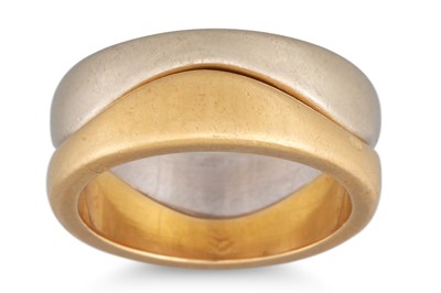 Lot 176 - A PAIR OF CARTIER 18CT GOLD WAVE RINGS, one in...