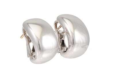 Lot 447 - A PAIR OF 18CT WHITE GOLD CARTIER EARRINGS,...