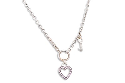 Lot 22 - A 9CT WHITE GOLD NECKLACE, 5.7 g.