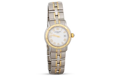 Lot 364 - A LADY'S BI METAL RAYMOND WEIL WRISTWATCH,...