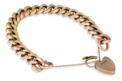 Lot 132 - A 9CT YELLOW GOLD FANCY LINK BRACELET, with...