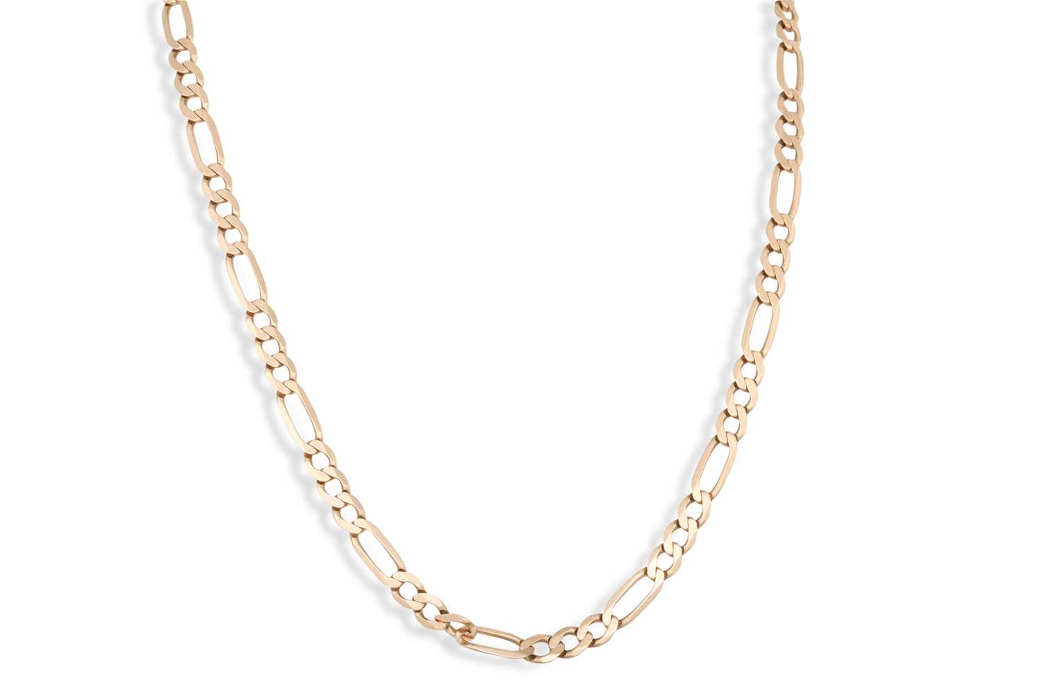 Lot 238 - A 9CT GOLD CURB LINK NECKLACE, 22 g.