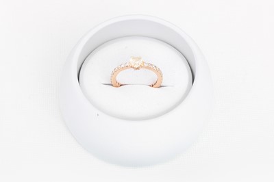 Lot 68 - A DIAMOND RING, the heart shaped diamond to...