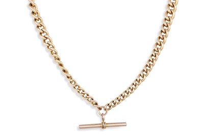 Lot 183 - A 9CT GOLD DOUBLE ALBERT NECK CHAIN, graduated...