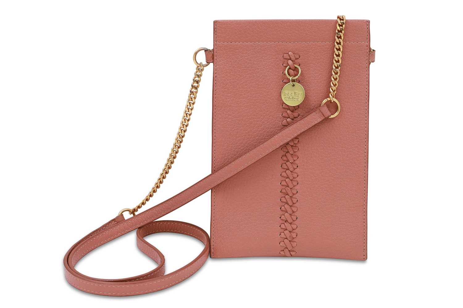Lot 246 - A SEE BY CHLOÉ TILDA LEATHER PHONE POUCH CROSS...
