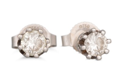 Lot 197 - A PAIR OF DIAMOND STUD EARRINGS, mounted in...