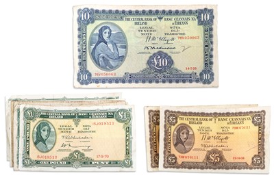 Lot 331 - FOUR IRISH LAVERY BANKNOTES; a 1955 £10 NVF, a...