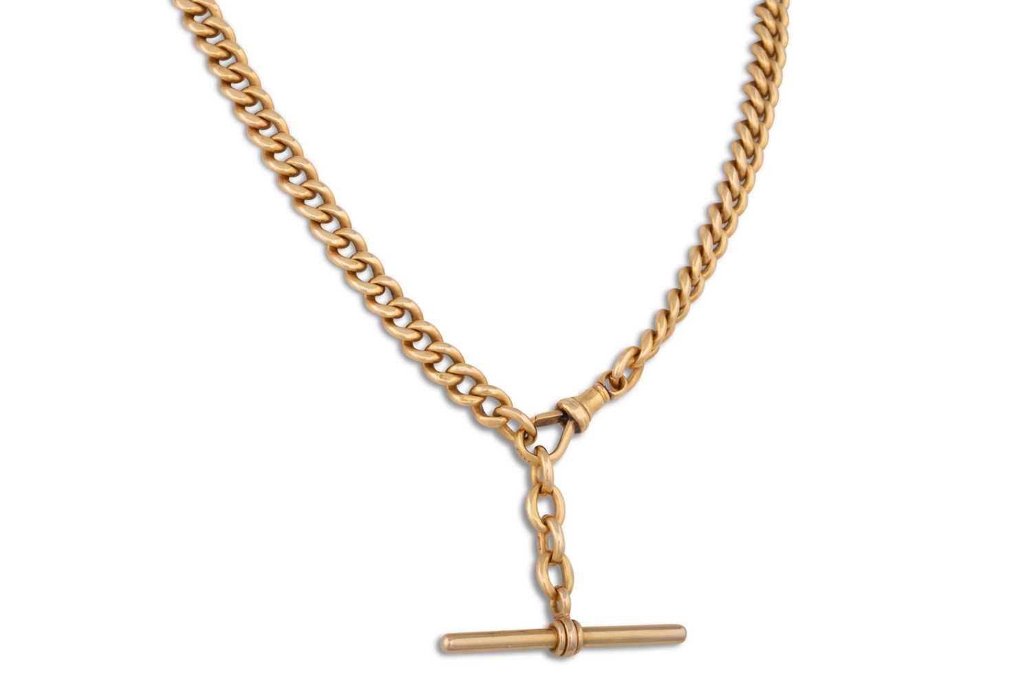 Lot 1 - AN 18CT YELLOW GOLD CURB LINK CHAIN, with 2...