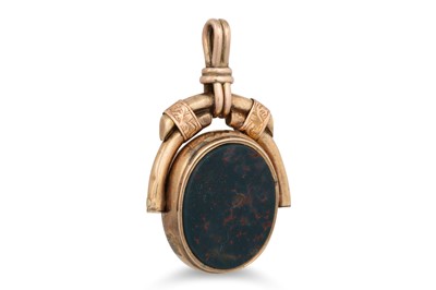 Lot 34 - AN ANTIQUE GOLD SWIVEL SEAL, bloodstone and...