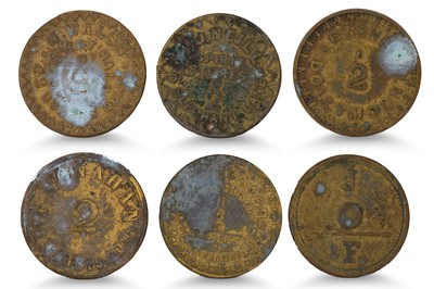 Lot 345 - 1800s 28 ASSORTED IRISH DUBLIN TAVERN TOKENS...