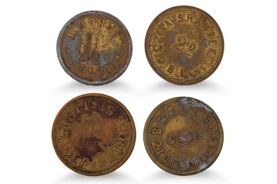 Lot 345 - 1800s 28 ASSORTED IRISH DUBLIN TAVERN TOKENS...