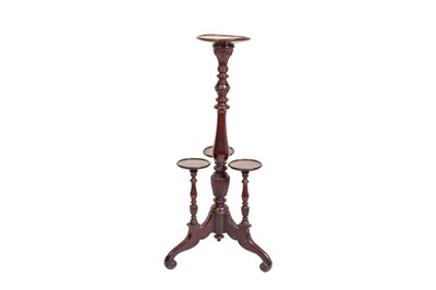 Lot 150 - A VICTORIAN CARVED AND TURNED MAHOGANY...