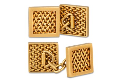 Lot 275 - A PAIR OF VINTAGE CARTIER CUFF LINKS, in 18ct...