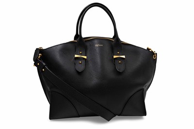 Lot 353 - AN ALEXANDER MCQUEEN BLACK LEATHER CROSS-OVER...