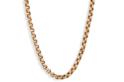 Lot 21 - AN ANTIQUE GOLD BELCHER LINK CHAIN, 21.6 g